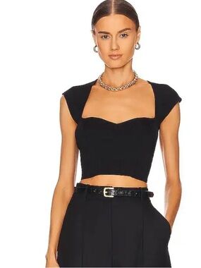 Simkhai Abia Cropped Tee - Black large NWT